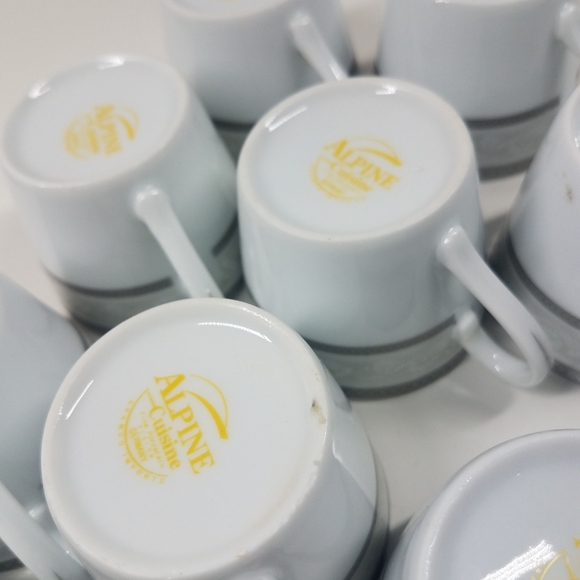 Alpine Cuisine Fine Porcelain 10pc Teacup and Saucer Set - Picture 10 of 12